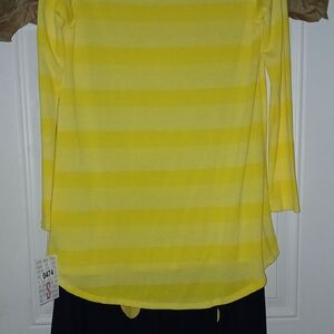 LuLaRoe Yellow Fitted 3/4 Sleeve Blouse